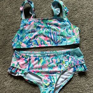 NWOT LILLY PULITZER GIRLS 2 PIECE BATHING SUIT SIZE 8